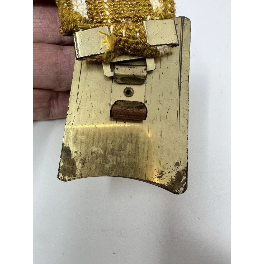 Vintage Boho Medallion Stretch Belt Gold color Metal - Size Small To M‎
